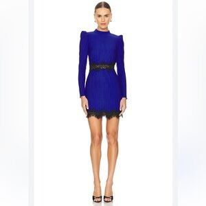 SAYLOR Royal Blue Dress with Black Lace (M)